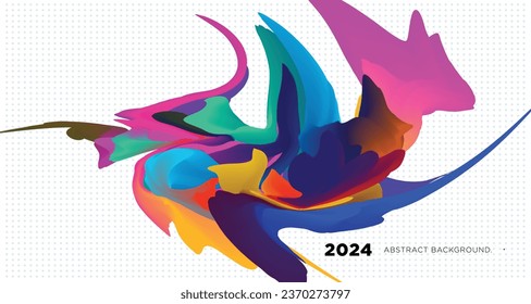 Vector Illustration colorful liquid and fluid abstract for banner template 2024