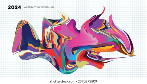 Vector Illustration colorful liquid and fluid abstract for banner template 2024