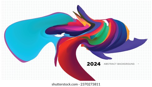 Vector Ilustración colorido líquido y fluido abstracto para la plantilla de banner 2024
