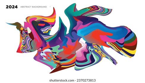 Vector Ilustración colorido líquido y fluido abstracto para la plantilla de banner 2024