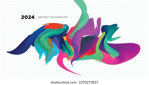 Vector Illustration colorful liquid and fluid abstract for banner template 2024