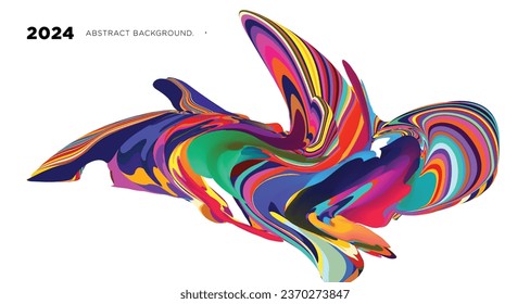 Vector Illustration colorful liquid and fluid abstract for banner template 2024