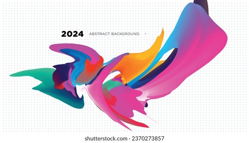 Vector Ilustración colorido líquido y fluido abstracto para la plantilla de banner 2024