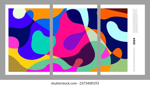 Vector Ilustración colorido líquido y fluido abstracto para la plantilla de banner 2024