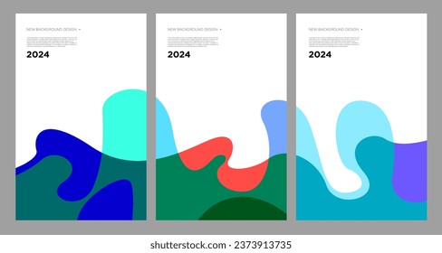 Vector Illustration colorful liquid and fluid abstract for banner template 2024