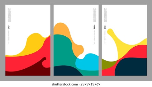 Vector Ilustración colorido líquido y fluido abstracto para la plantilla de banner 2024