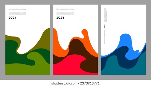 Vector Ilustración colorido líquido y fluido abstracto para la plantilla de banner 2024