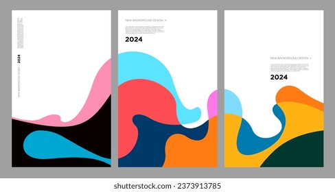 Vector Illustration colorful liquid and fluid abstract for banner template 2024