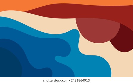 Vektorgrafik von bunten Flüssigkeiten und flüssigen Abstrakten mit Sommerfarbpalette