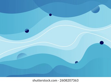 Vector Illustration of colorful liquid and fluid abstract with blue colour pallet