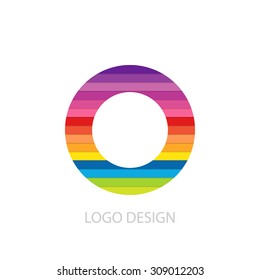 Vector illustration of colorful logo letter o.