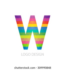 Vector illustration of colorful logo letter w.