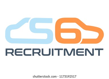 Vector illustration of colorful logo. Lettering recruitment text.
Isolated on white background.