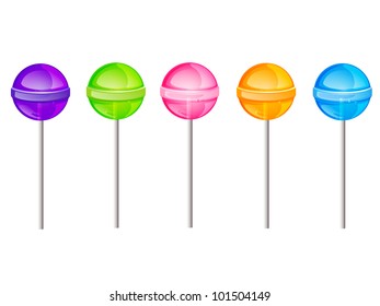 Vector illustration of colorful lollipops