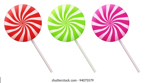 vector illustration of colorful lollipops