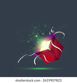 Vector illustration colorful magic box.