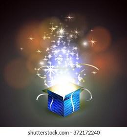 Vector illustration colorful magic box.