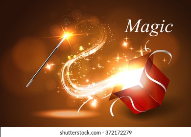 Vector illustration colorful magic box.