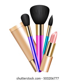 Vector illustration of colorful make-up tools