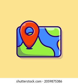 ilustración vectorial del icono de mapa colorido.