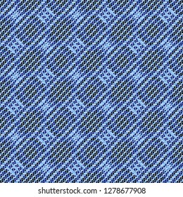 Vector illustration. Colorful mosaic backdrop in neutral, black and blue colors. Geometric hipster tiles background. Abstract retro seamless pattern of geometric shapes.