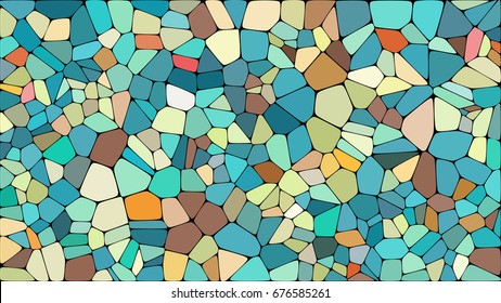 Vector illustration of a colorful mosaic pattern consisting of elements of various shapes and colors. Abstract geometric background