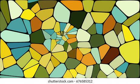 Vector illustration of a colorful mosaic pattern consisting of elements of various shapes and colors. Abstract geometric background