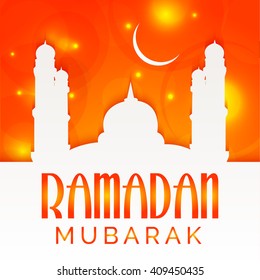 Vector illustration of a colorful Mosk for Ramdan Mubarak for holy month of muslim community Ramadan Mubarak.