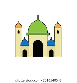 vector illustration of colorful mosque islamic art