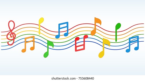 Vector illustration of Colorful Music notes