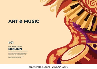 Vector illustration colorful music poster banner background