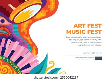 Vector illustration colorful music poster banner background