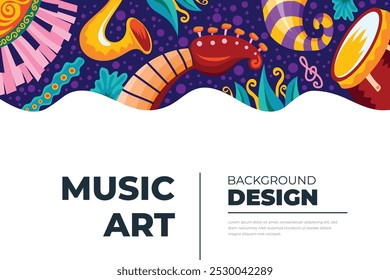 Vector illustration colorful music poster banner background