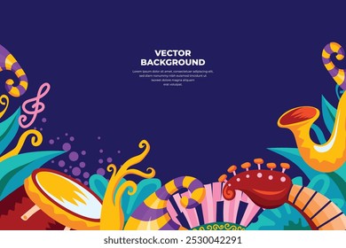 Vector illustration colorful music poster banner background