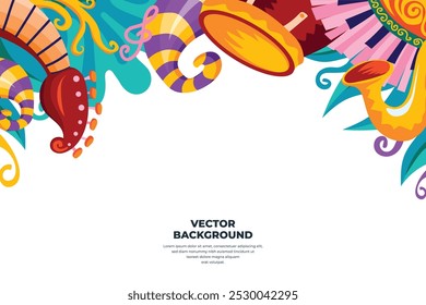 Vector illustration colorful music poster banner background