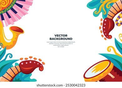 Vector illustration colorful music poster banner background