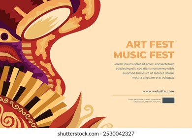 Vector illustration colorful music poster banner background