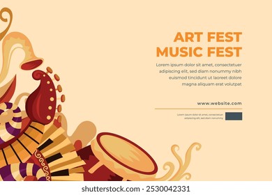 Vector illustration colorful music poster banner background