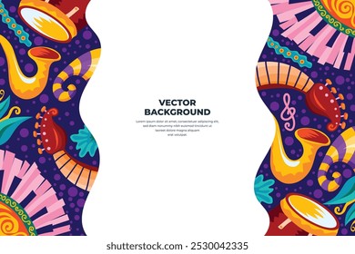 Vector illustration colorful music poster banner background