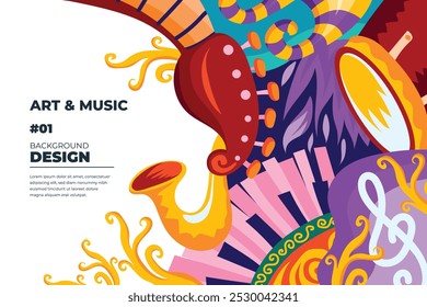 Vector illustration colorful music poster banner background