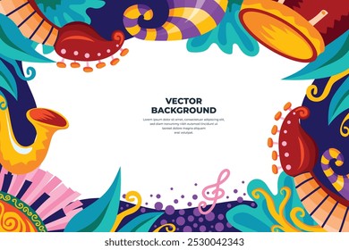 Vector illustration colorful music poster banner background