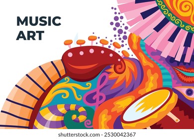 Vector illustration colorful music poster banner background