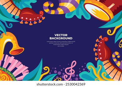 Vector illustration colorful music poster banner background