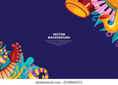 Vector illustration colorful music poster banner background