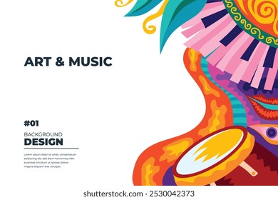 Vector illustration colorful music poster banner background