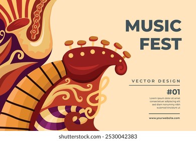 Vector illustration colorful music poster banner background