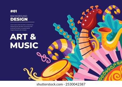 Vector illustration colorful music poster banner background