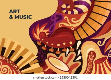 Vector illustration colorful music poster banner background