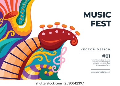 Vector illustration colorful music poster banner background