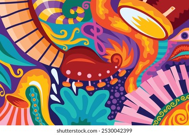 Vector illustration colorful music poster banner background